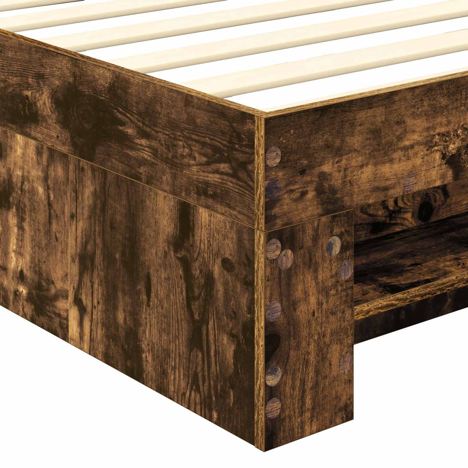 Sängram med huvudgavel Rökt ek 80 x 200 cm Konstruerat trä