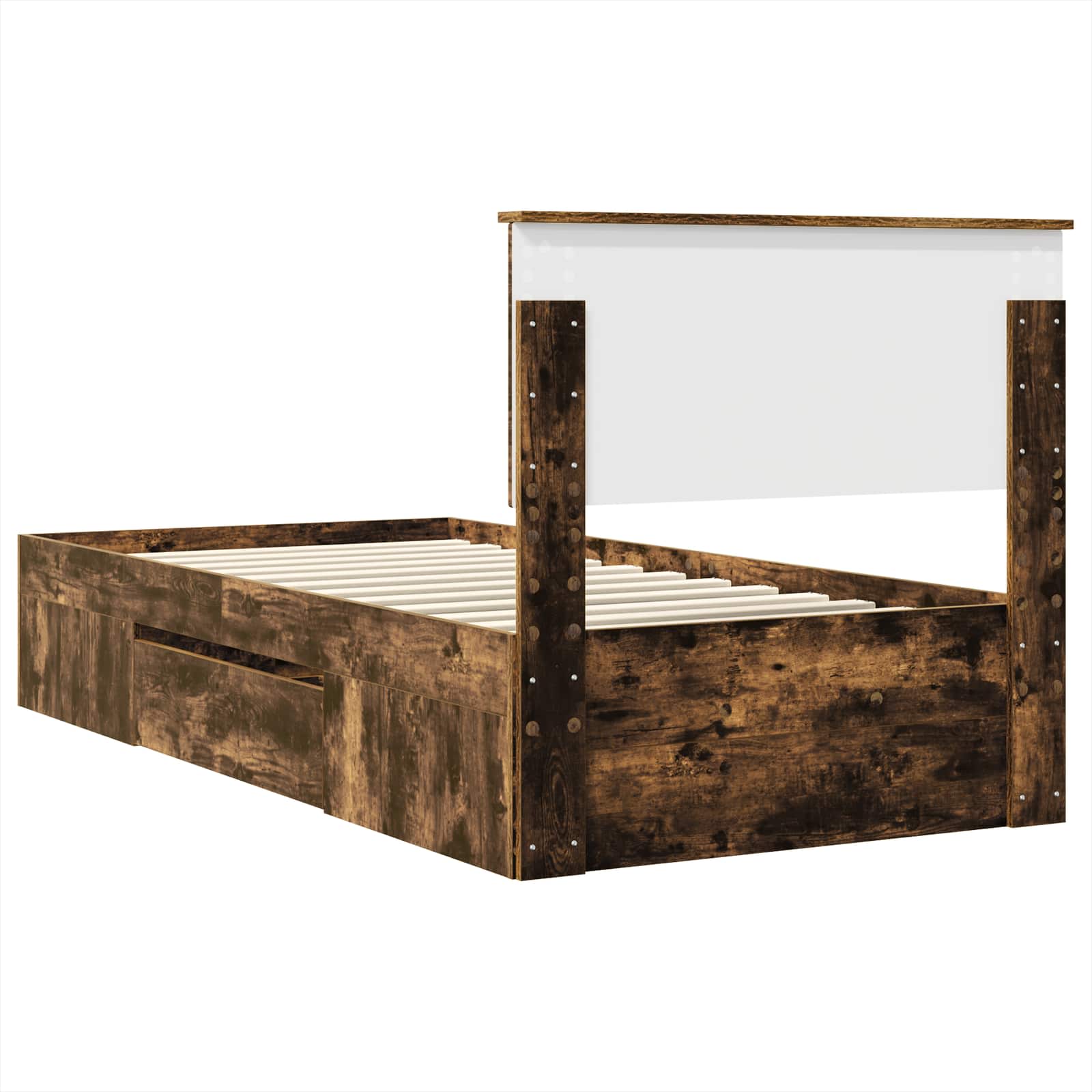 Sängram med huvudgavel Rökt ek 80 x 200 cm Konstruerat trä