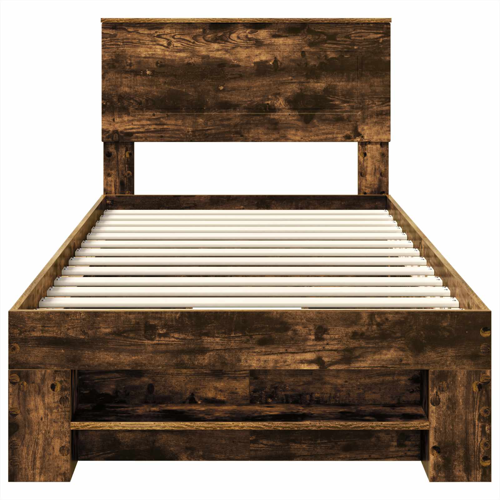 Sängram med huvudgavel Rökt ek 80 x 200 cm Konstruerat trä