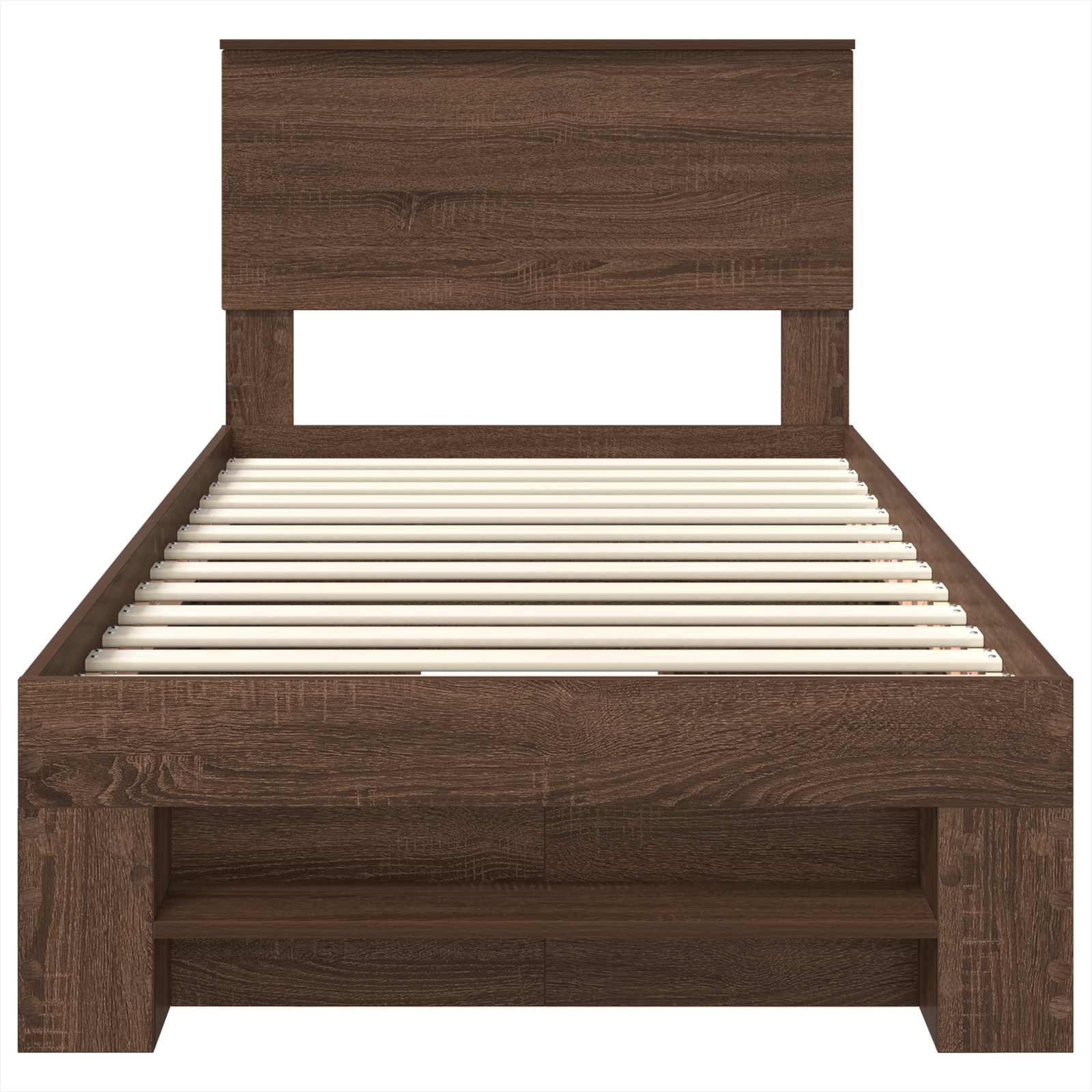 Sängram med huvudgavel Brun Ek 80 x 200 cm Konstruerat trä