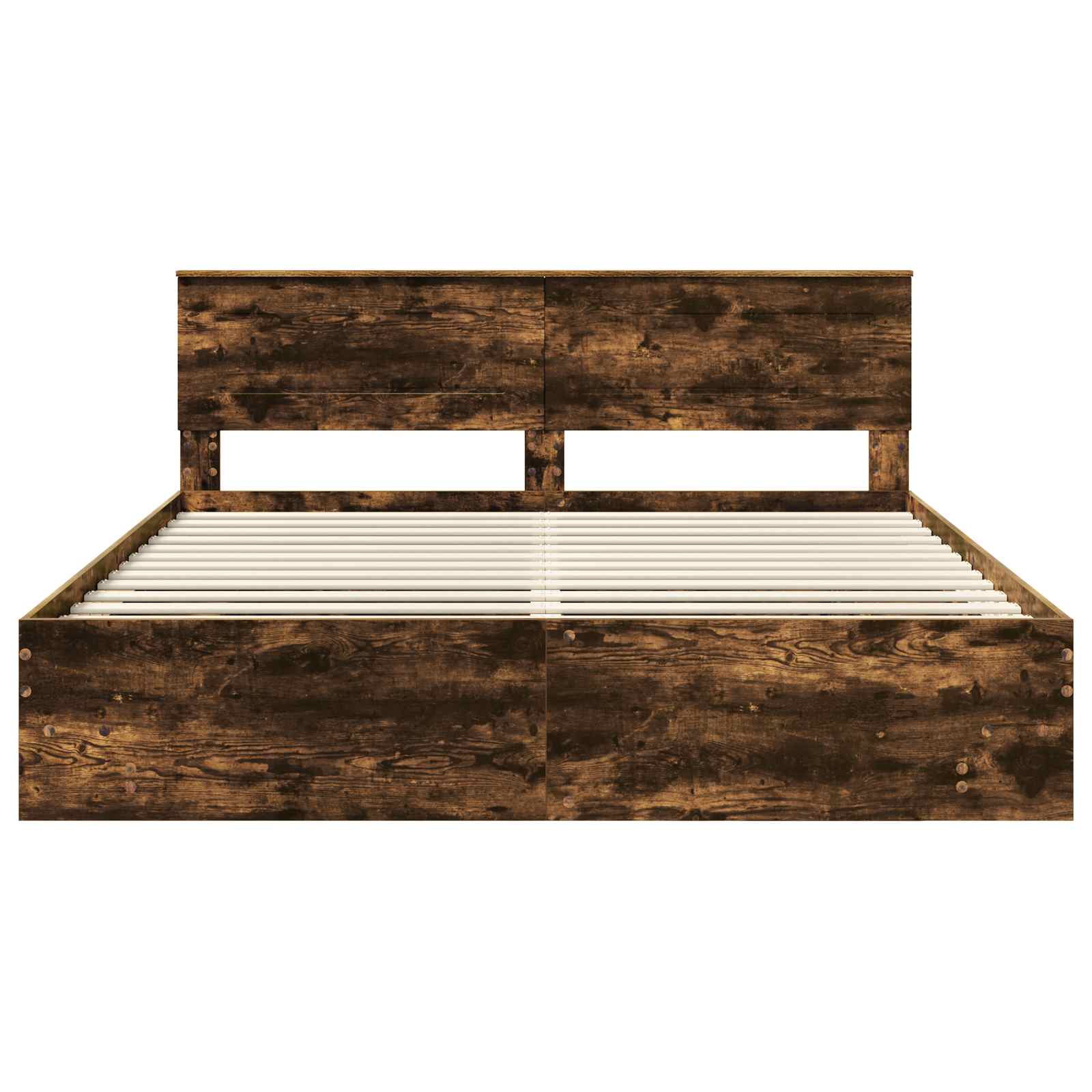 Sängram med huvudgavel Rökt ek 200 x 200 cm Konstruerat trä