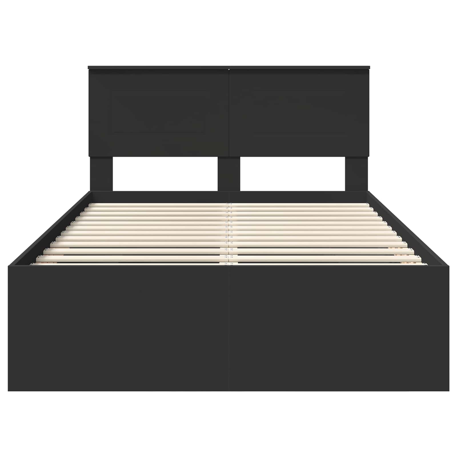 Sängram med huvudgavel Svart 137 x 203 cm Konstruerat trä