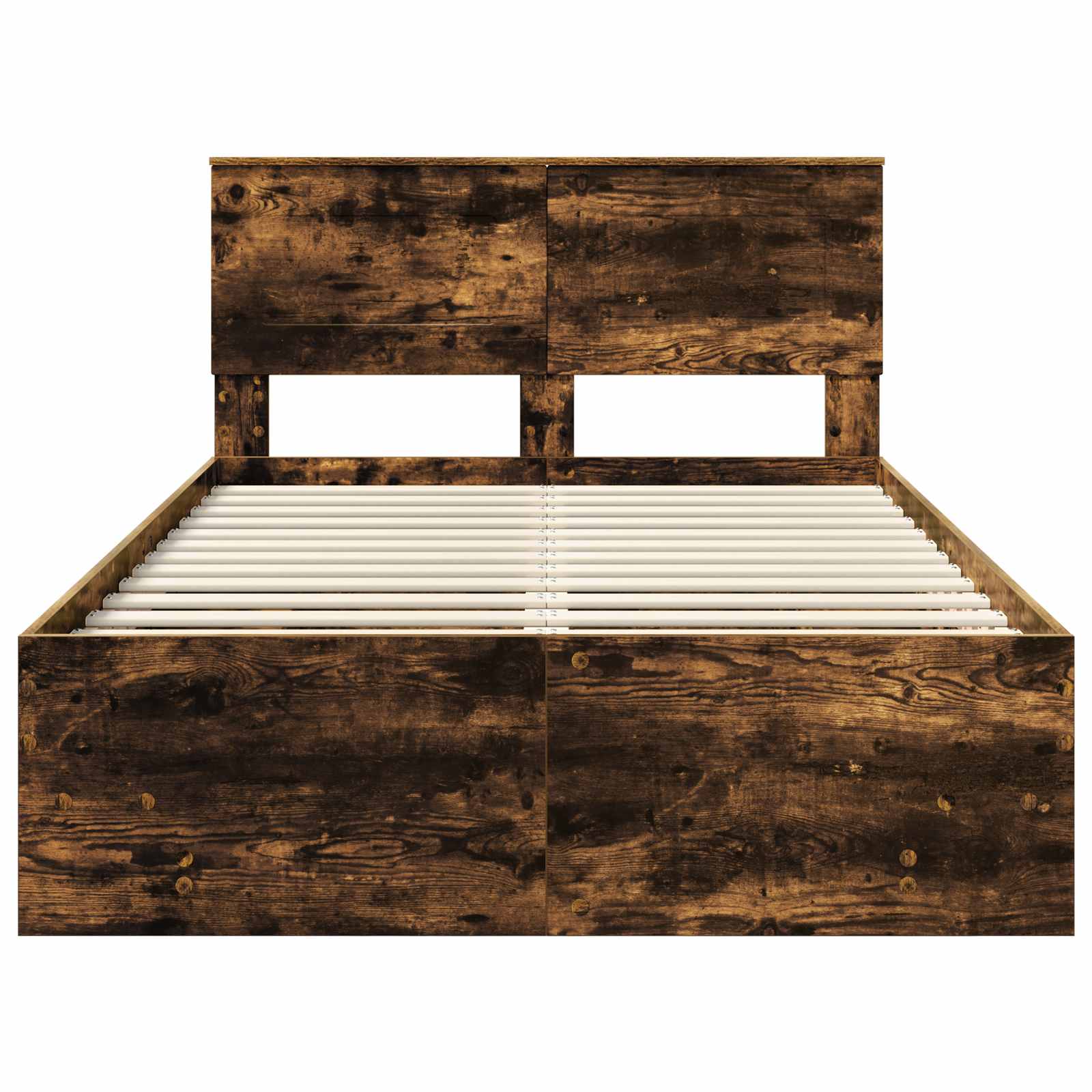 Sängram med huvudgavel Rökt ek 137 x 203 cm Konstruerat trä