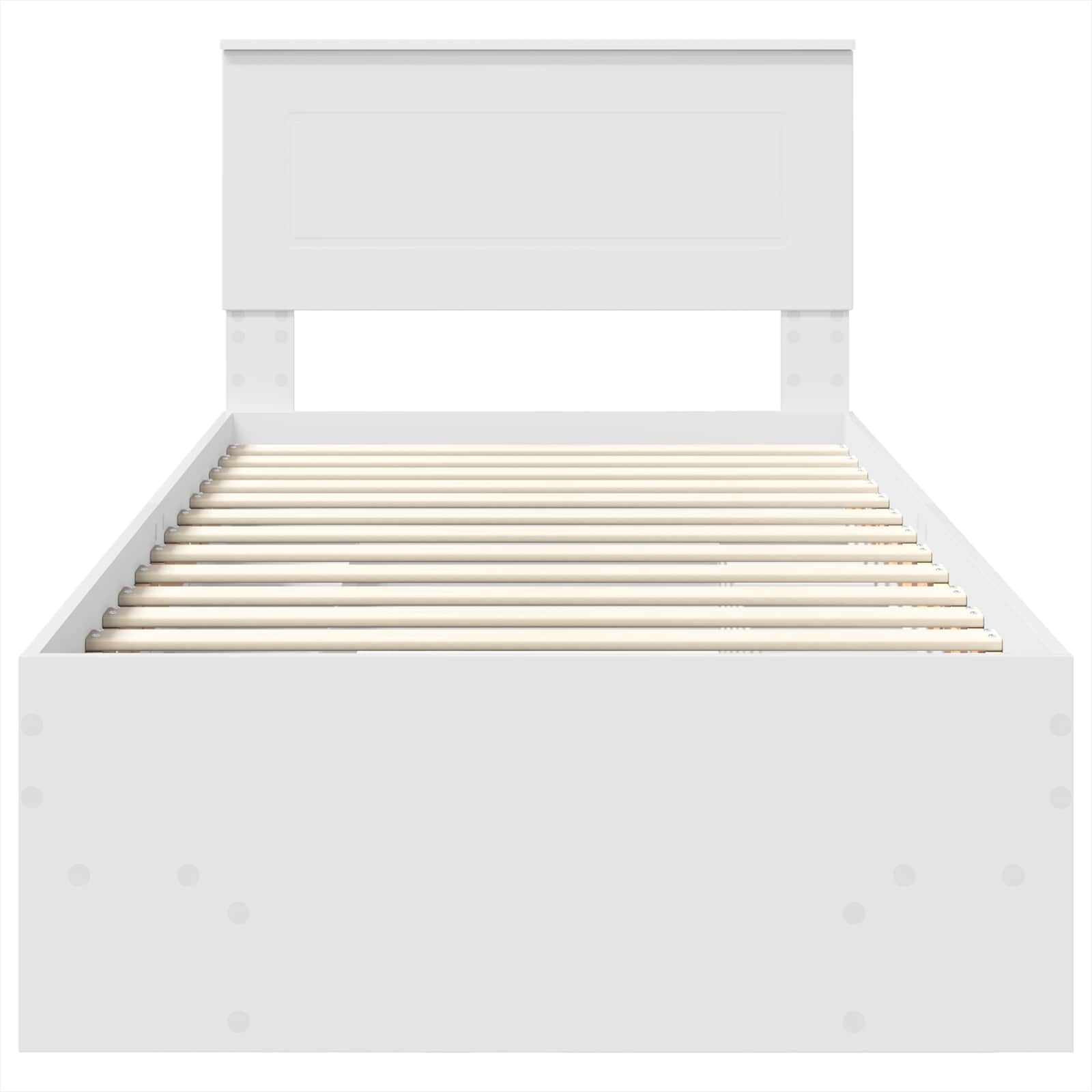Sängram med huvudgavel Vit 120 x 123 cm Konstruerat trä
