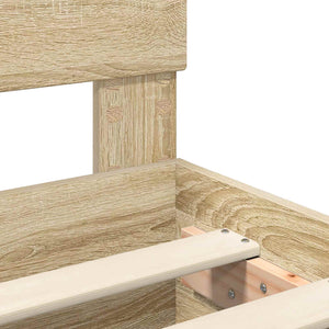 Sängram med huvudgavel Sonoma-ek 120 x 123 cm Konstruerat trä