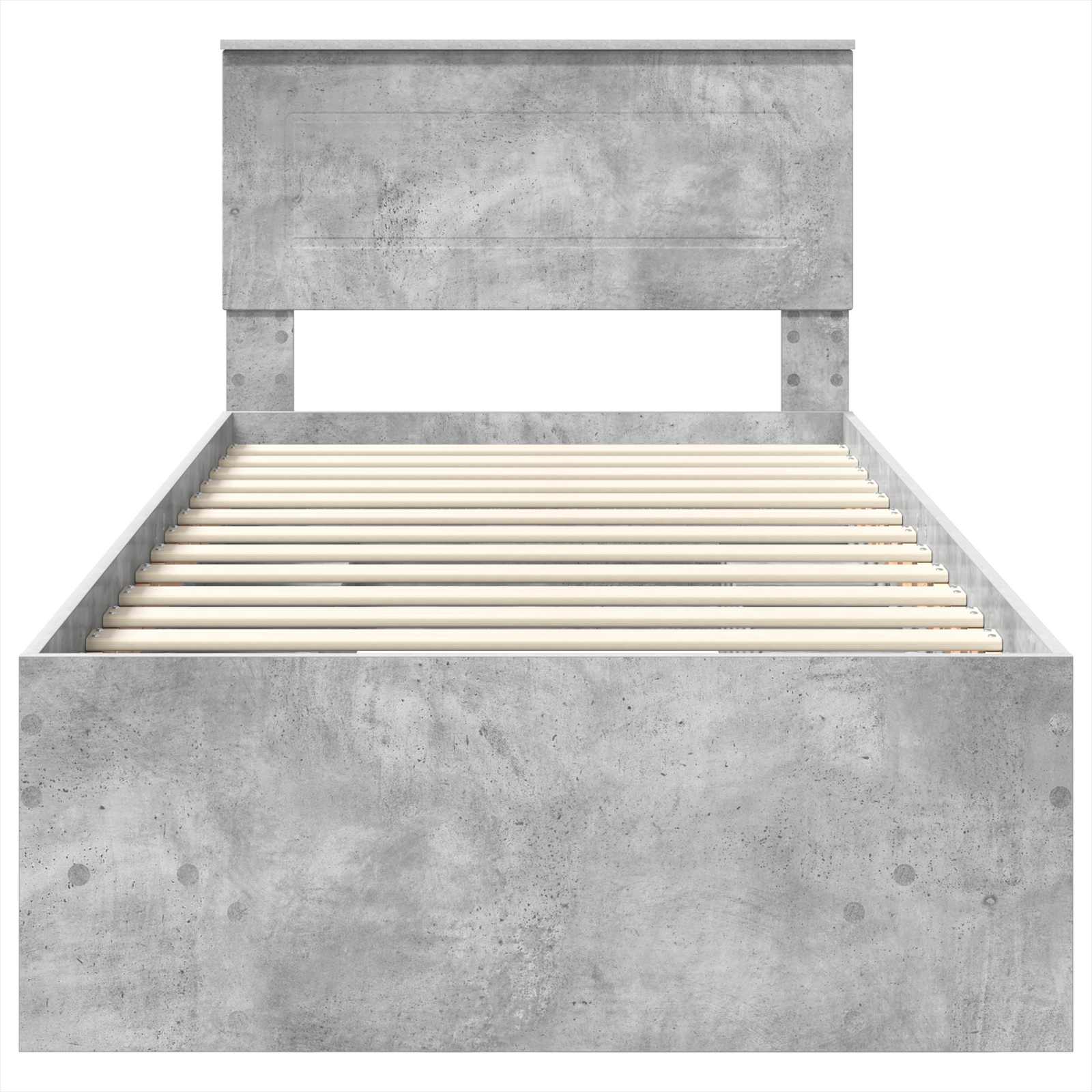 Sängram med huvudgavel Betonggrå 90 x 200 cm Konstruerat trä