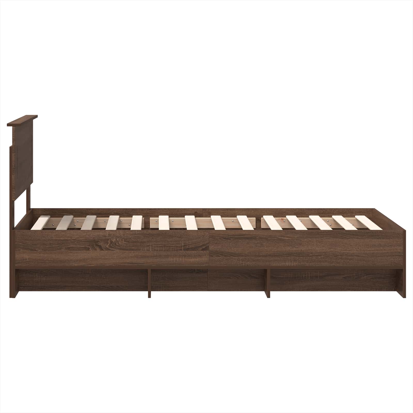 Sängram med huvudgavel Brun Ek 90 x 200 cm Konstruerat trä