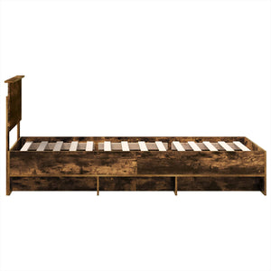 Sängram med huvudgavel Rökt ek 80 x 200 cm Konstruerat trä