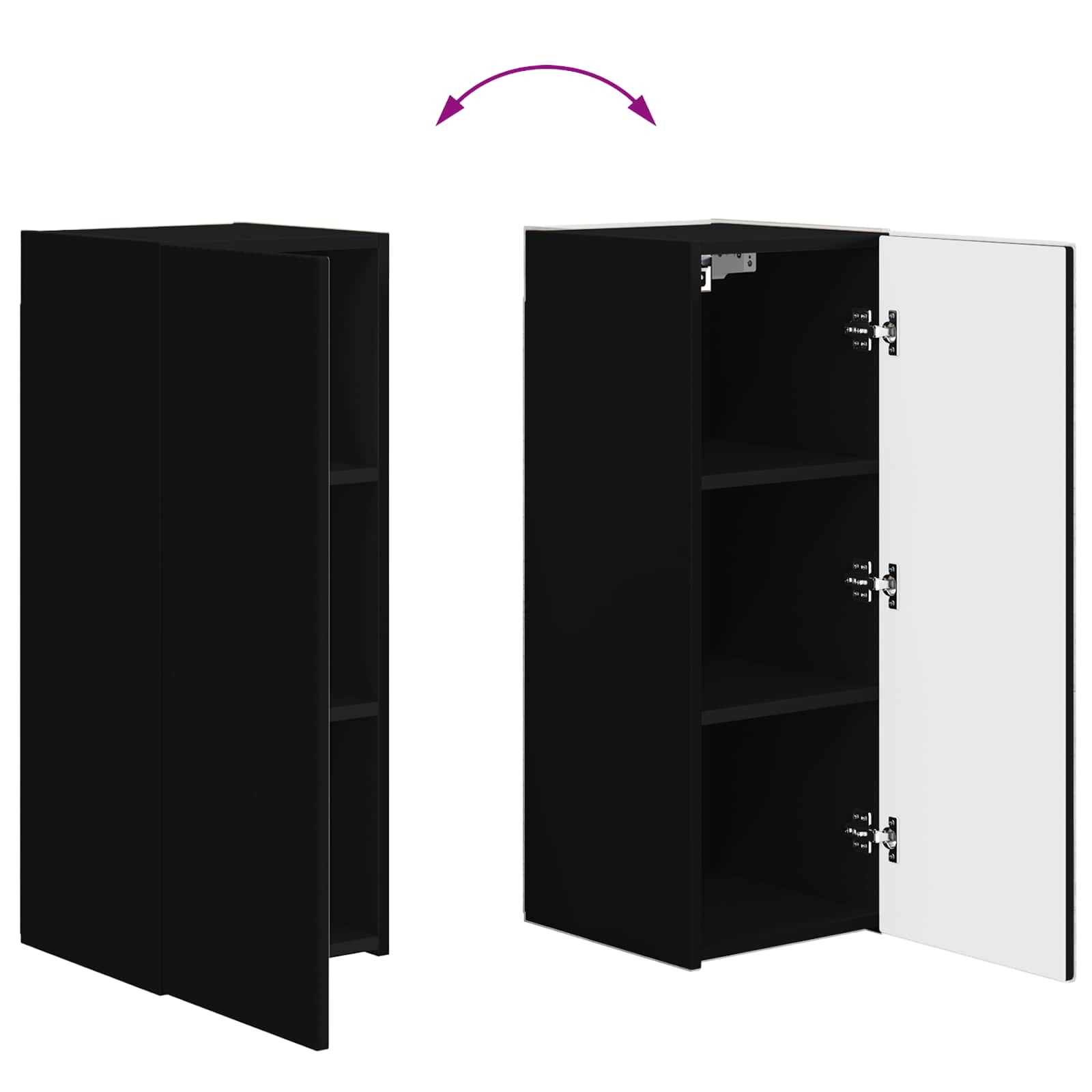 TV väggskåp set Väggmonterad 4 pcs Svart Konstruerat trä