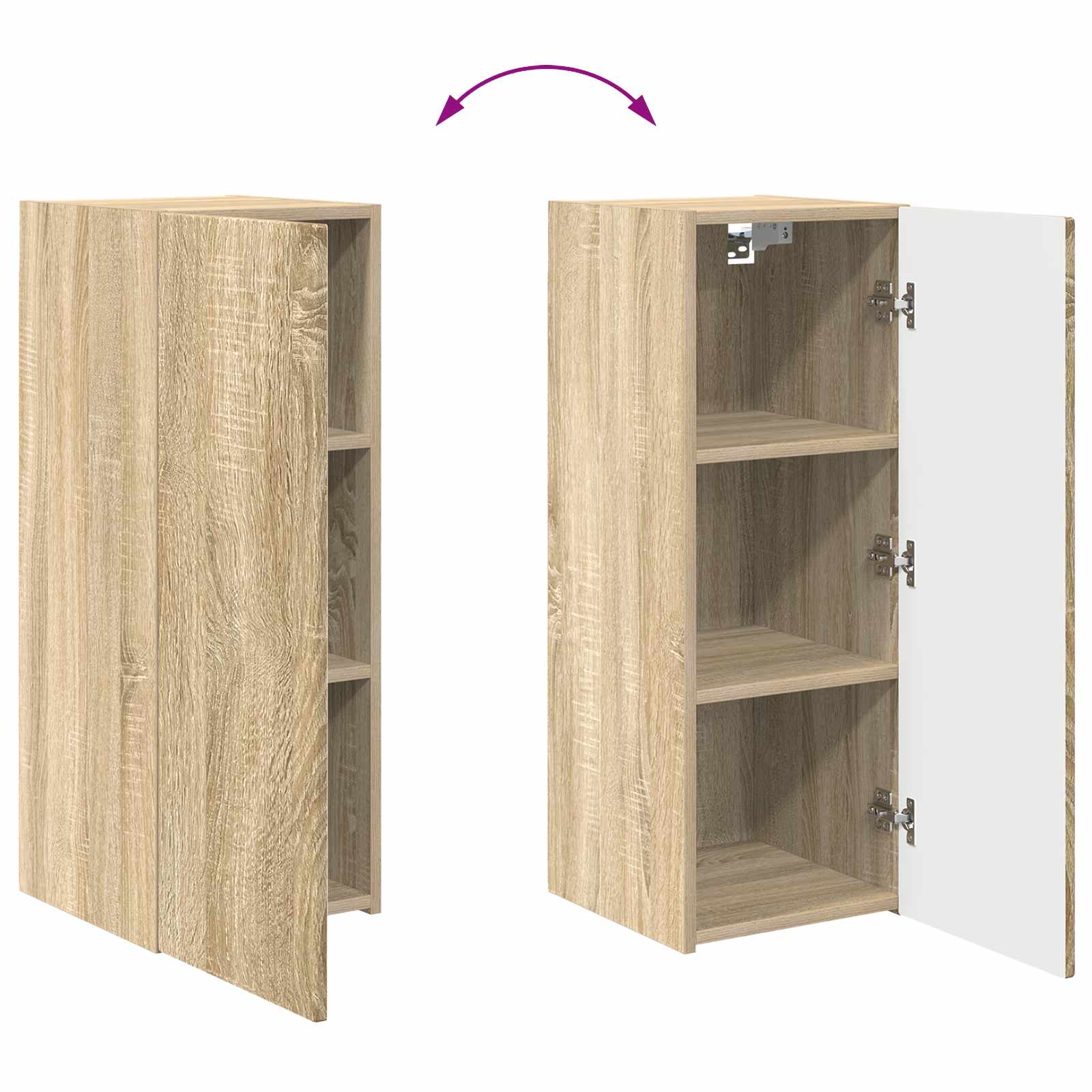 TV väggskåp set Väggmonterad 4 pcs Sonoma-ek Konstruerat trä