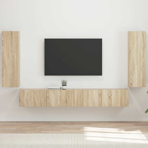 Väggmonterad 4 pcs Sonoma-ek