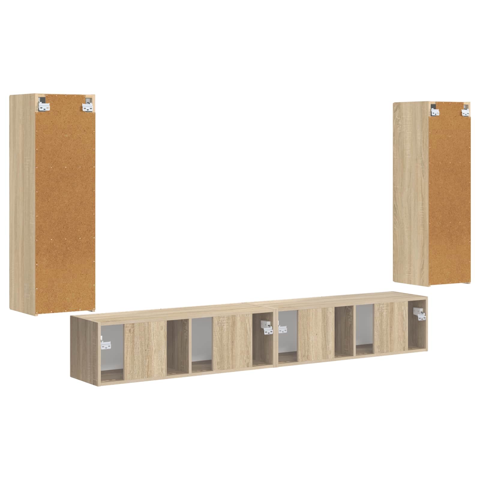 Väggmonterad 4 pcs Sonoma-ek