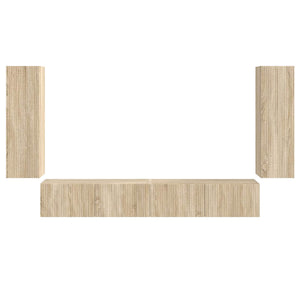 Väggmonterad 4 pcs Sonoma-ek