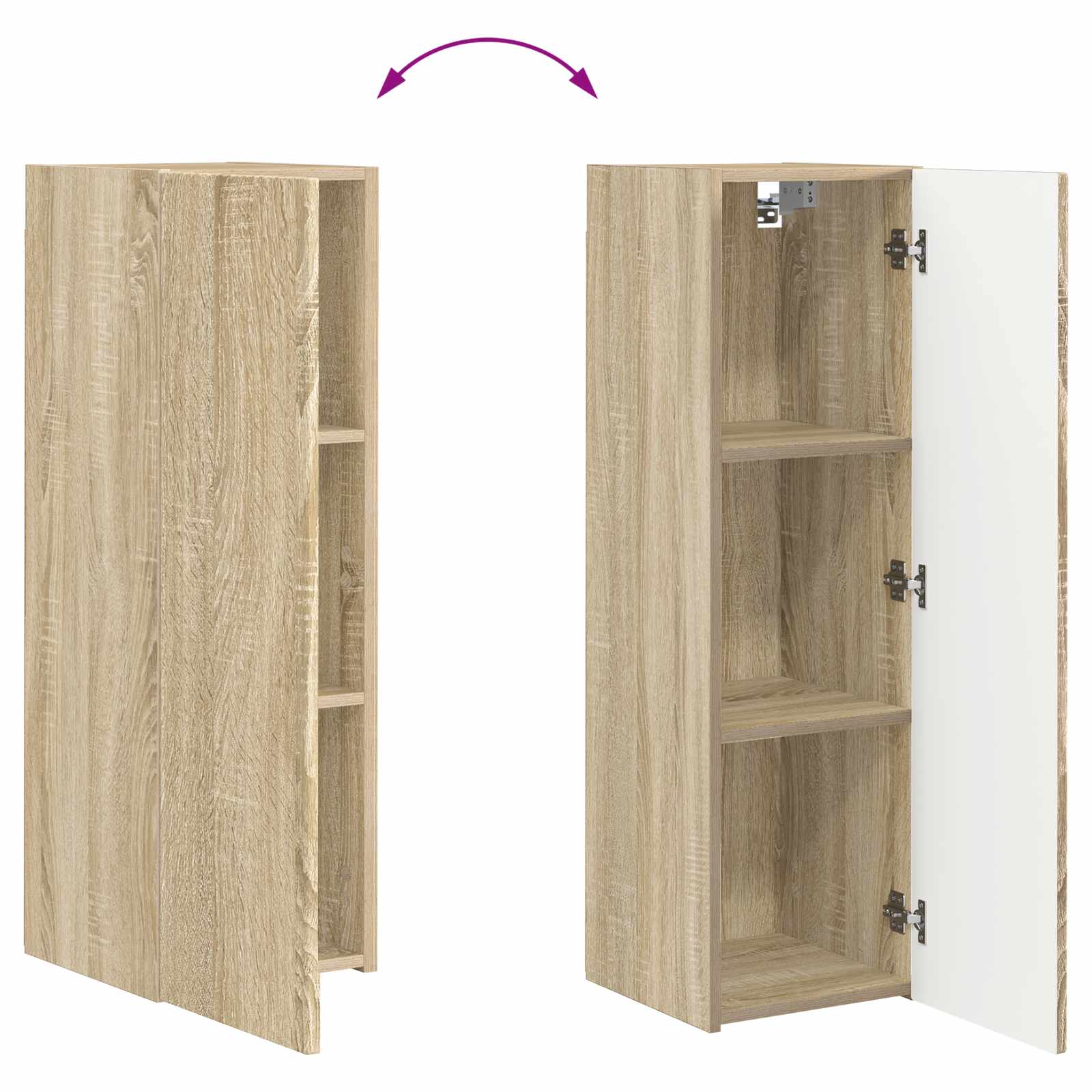 Väggmonterad 4 pcs Sonoma-ek