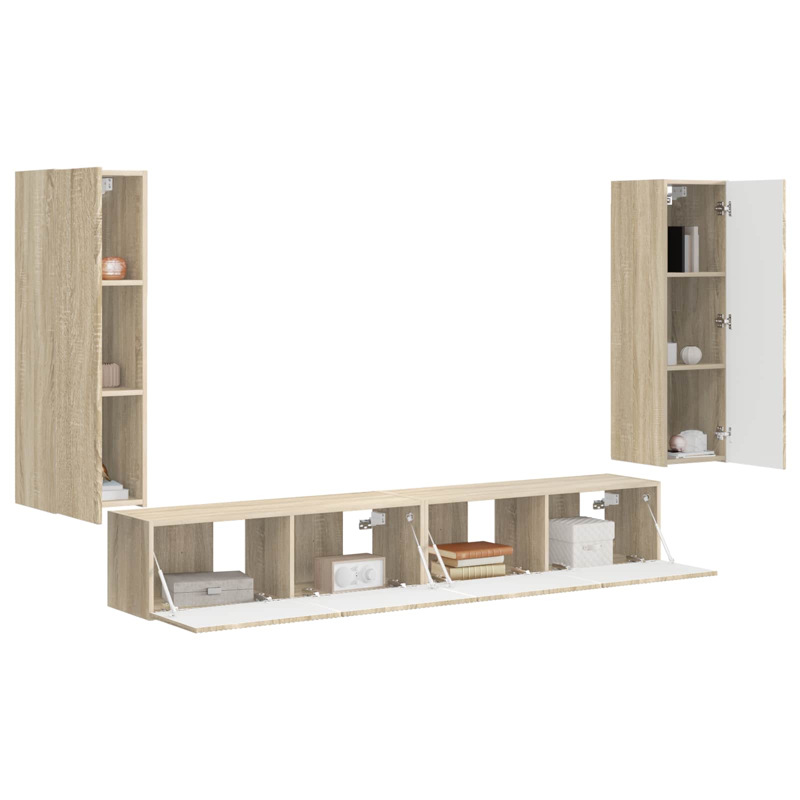 Väggmonterad 4 pcs Sonoma-ek