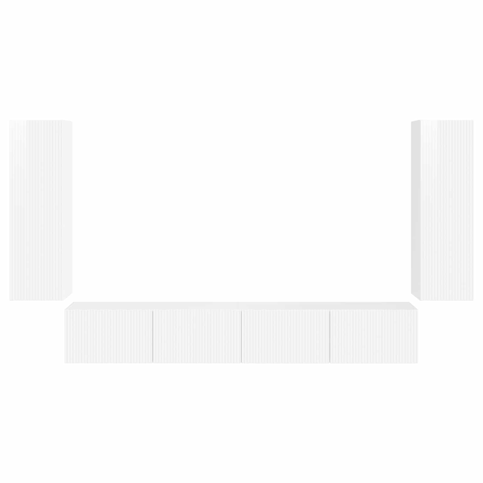 Väggmonterad 4 pcs Högblanka vita