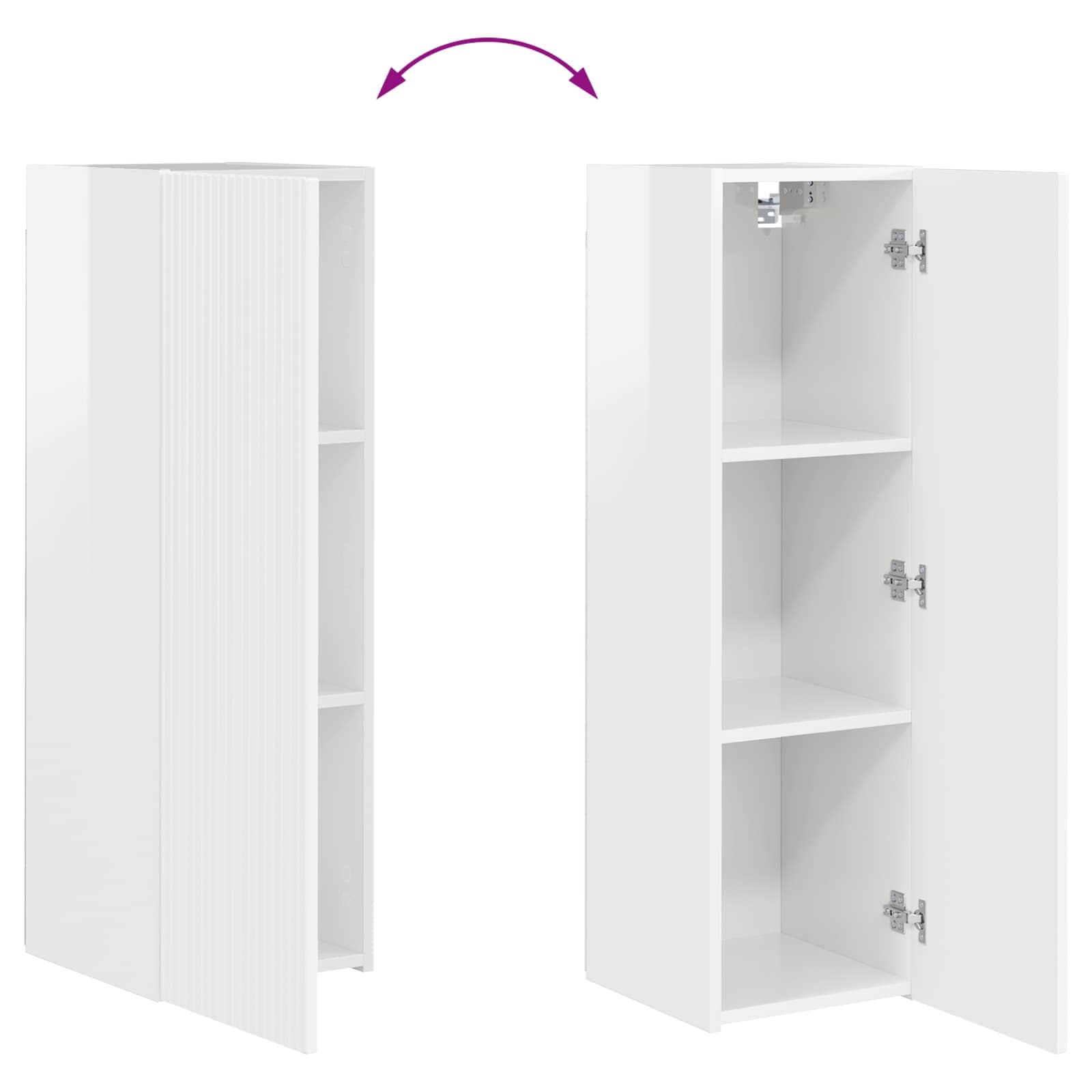 Väggmonterad 4 pcs Högblanka vita