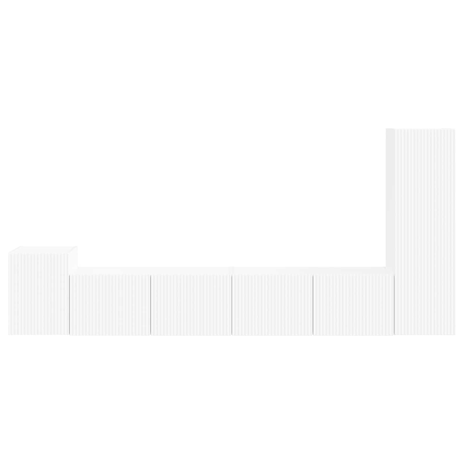 TV-bänkset Väggmonterad 3 pcs Vit Konstruerat trä