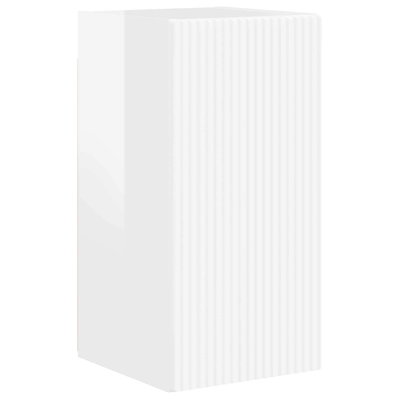 TV-bänkset Väggmonterad 5 pcs Högblanka vita Konstruerat trä