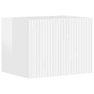 TV-bänkset Väggmonterad 5 pcs Högblanka vita Konstruerat trä