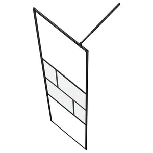 Walk-in Duschvägg Svart 80 x 195 x 0.5 cm Glas och Aluminium