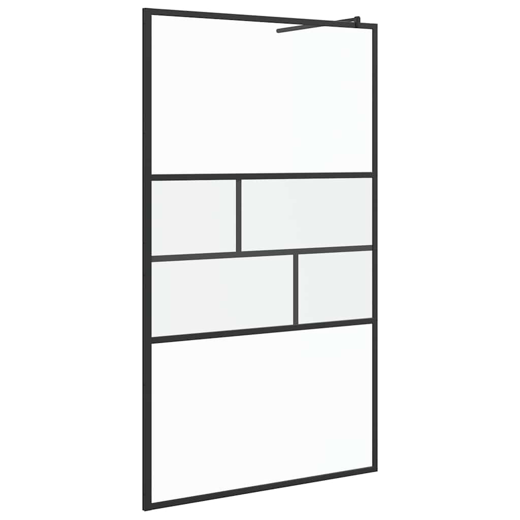 Walk-in Duschvägg Svart 80 x 195 x 0.5 cm Glas och Aluminium