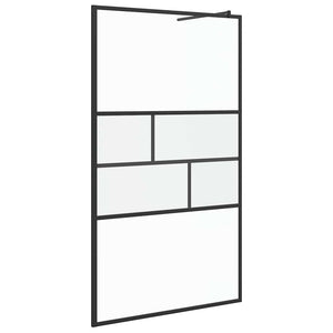 Walk-in Duschvägg Svart 80 x 195 x 0.5 cm Glas och Aluminium