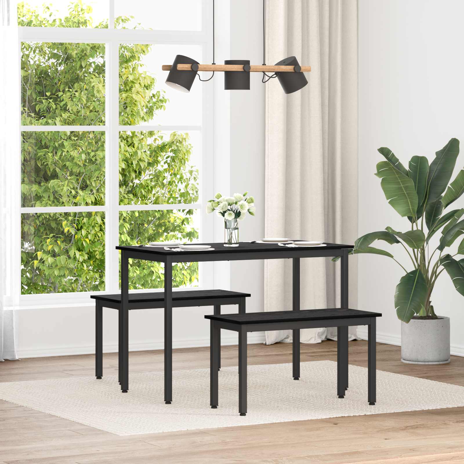 bänk Svart Ek 80 x 35 x 45 cm Konstruerat trä