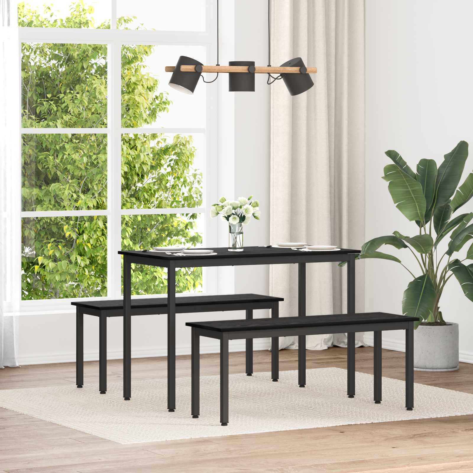 bänk Svart Ek 110 x 35 x 45 cm Konstruerat trä