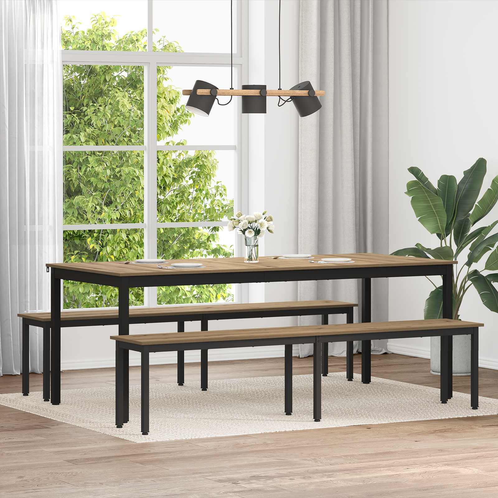 bänk Artisan Ek 200 x 35 x 45 cm Konstruerat trä