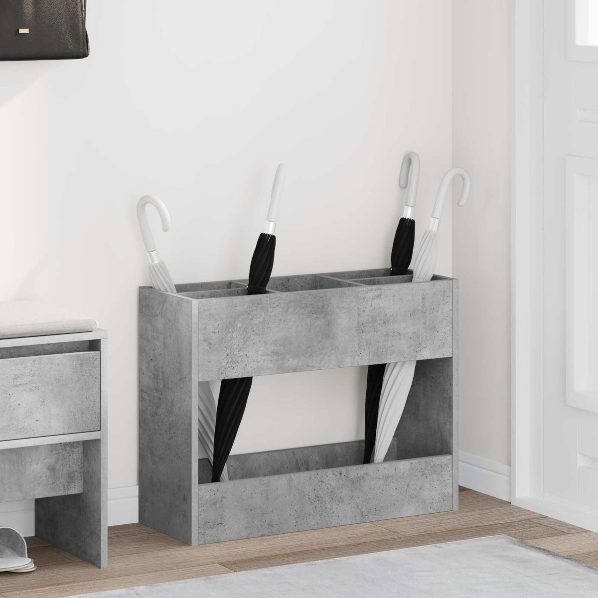 Förvaringskrok & Ställ med lagring Betonggrå 65 x 24 x 50 cm