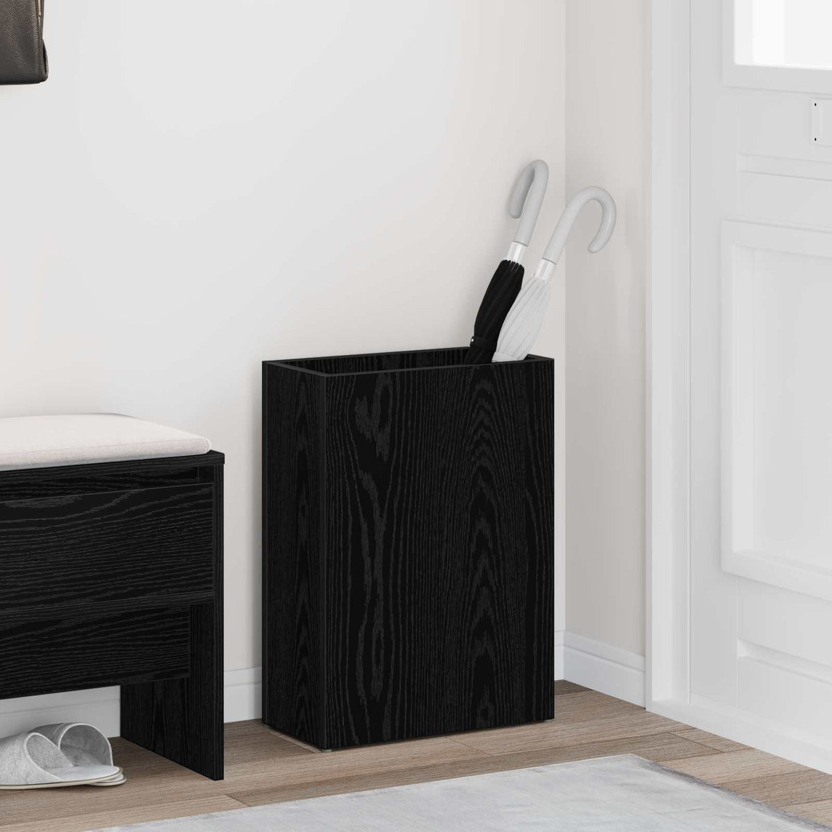 Förvaringskrok & Ställ med lagring Svart Ek 40 x 20 x 55,5 cm