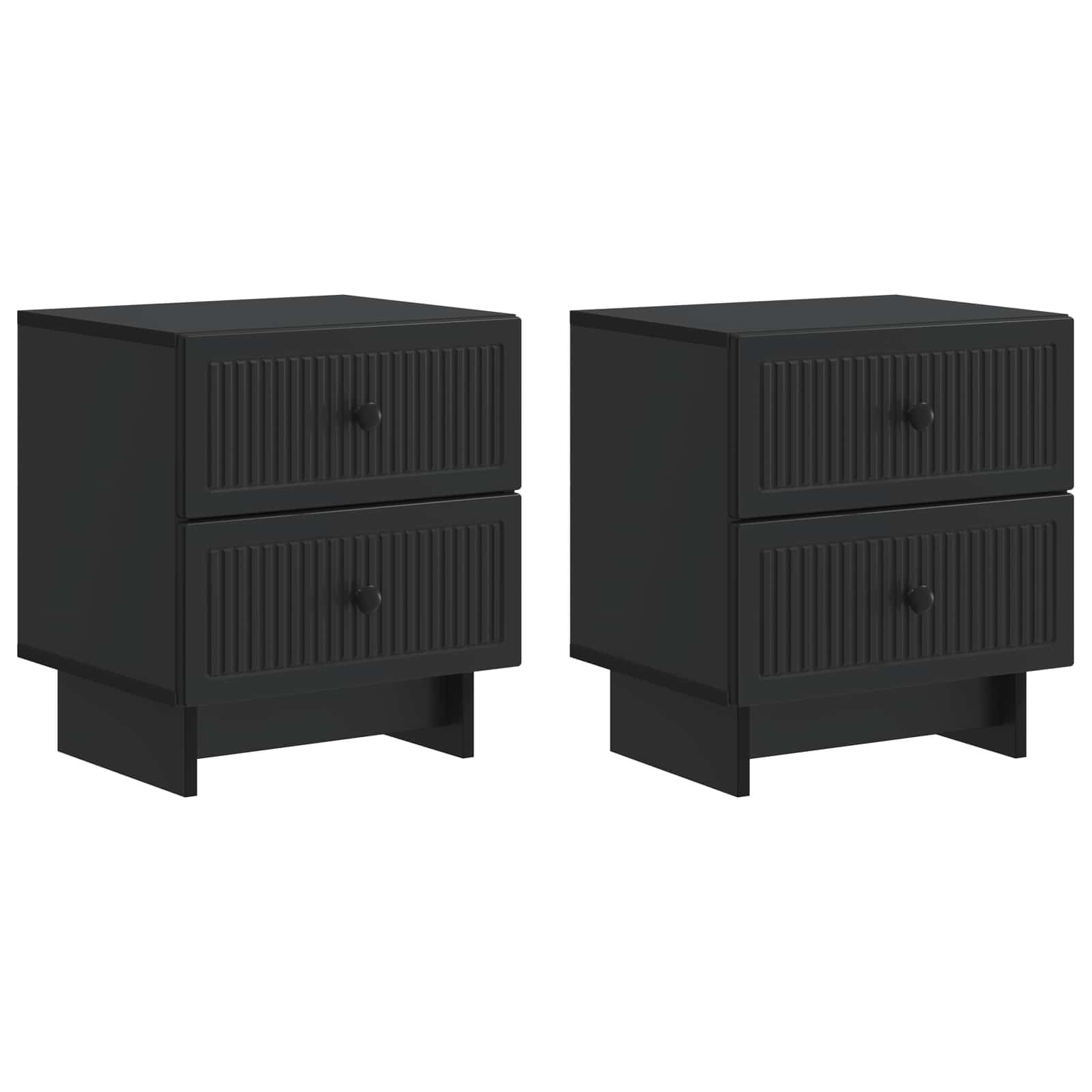 Nattduksbord 2 pcs Svart 43 x 34,5 x 47,5 cm Konstruerat trä