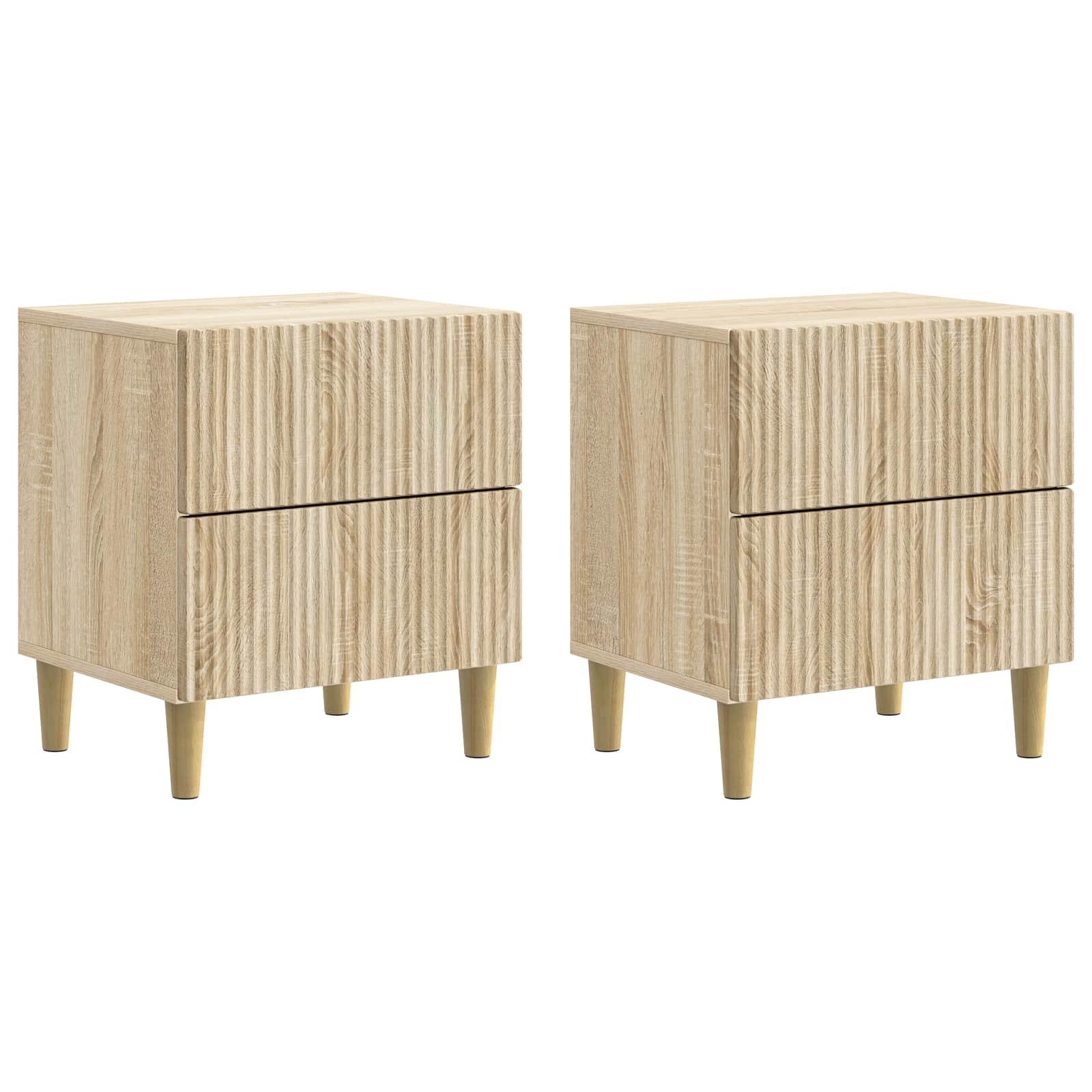 Nattduksbord 2 pcs Sonoma-ek 43 x 34,5 x 48 cm Konstruerat trä