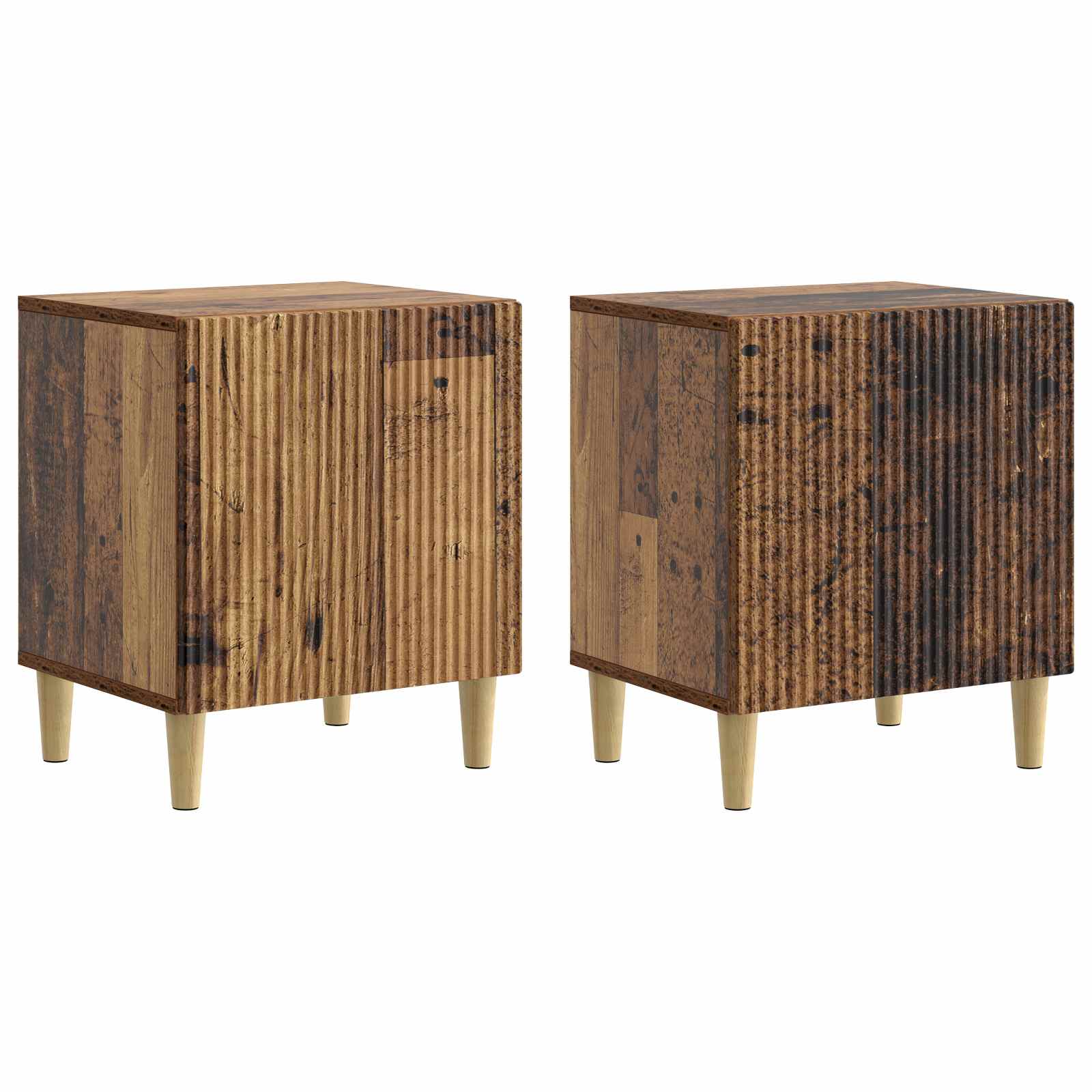 Nattduksbord 2 pcs Gammalt trä 43 x 34,5 x 50 cm