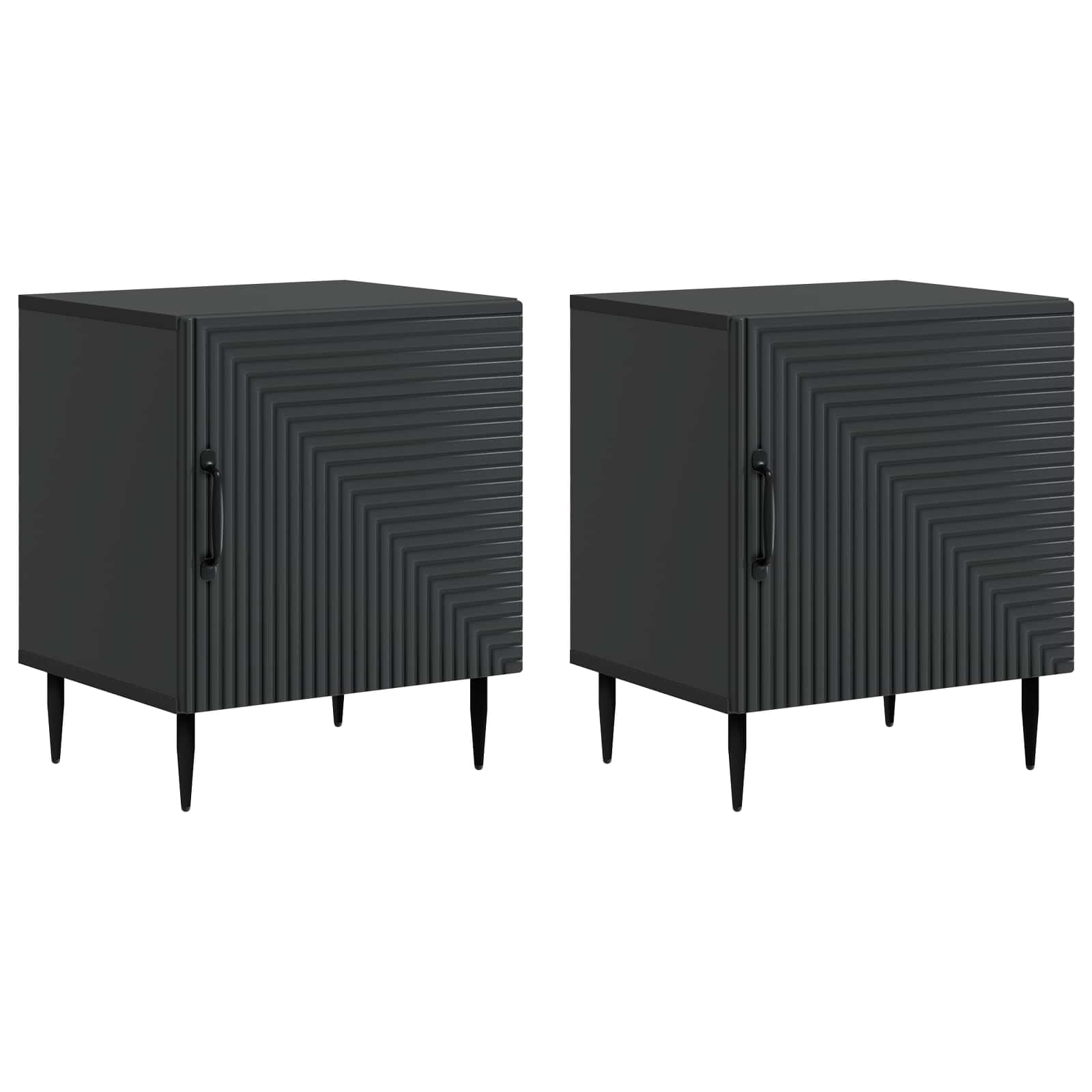 Nattduksbord 2 pcs Svart 43 x 34,5 x 50 cm Konstruerat trä