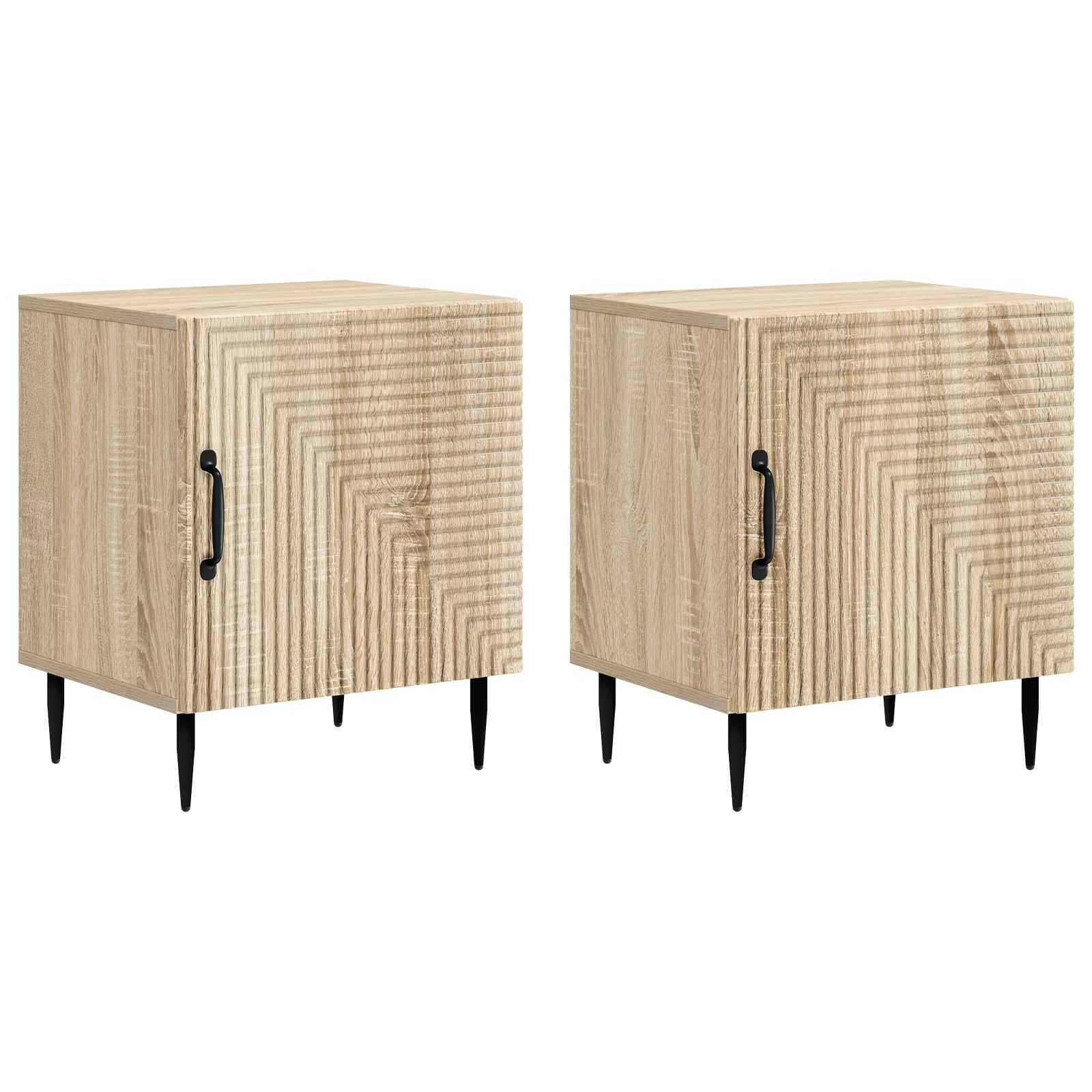 Nattduksbord 2 pcs Sonoma-ek 43 x 34,5 x 50 cm Konstruerat trä