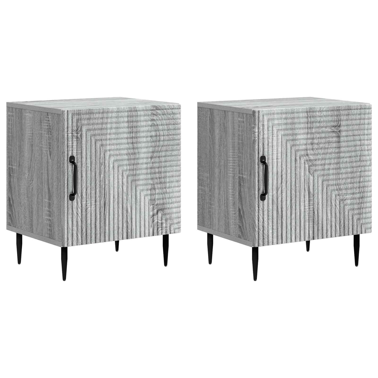 Nattduksbord 2 pcs Grå sonoma-ek 43 x 34,5 x 50 cm