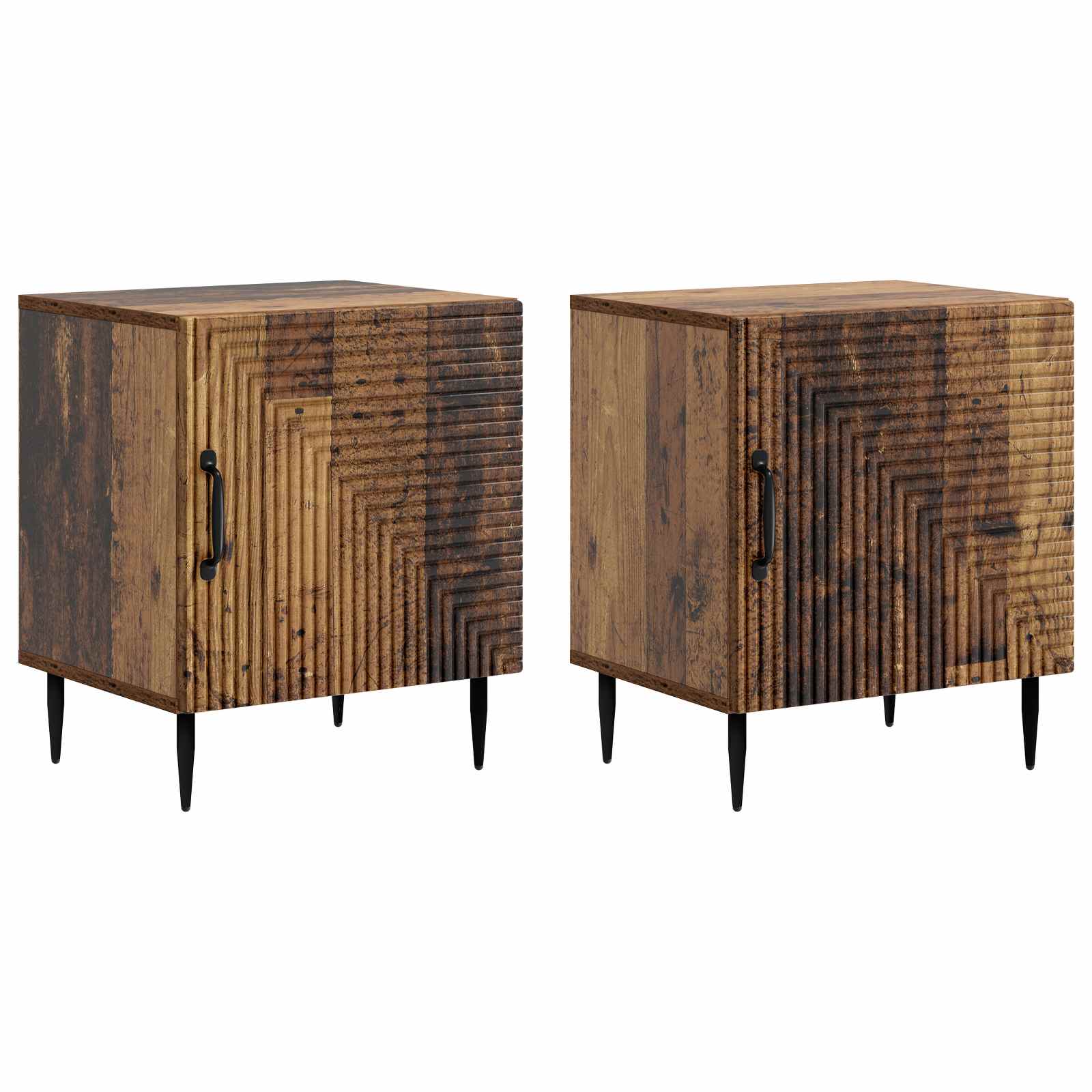 Nattduksbord 2 pcs Gammalt trä 43 x 34,5 x 50 cm