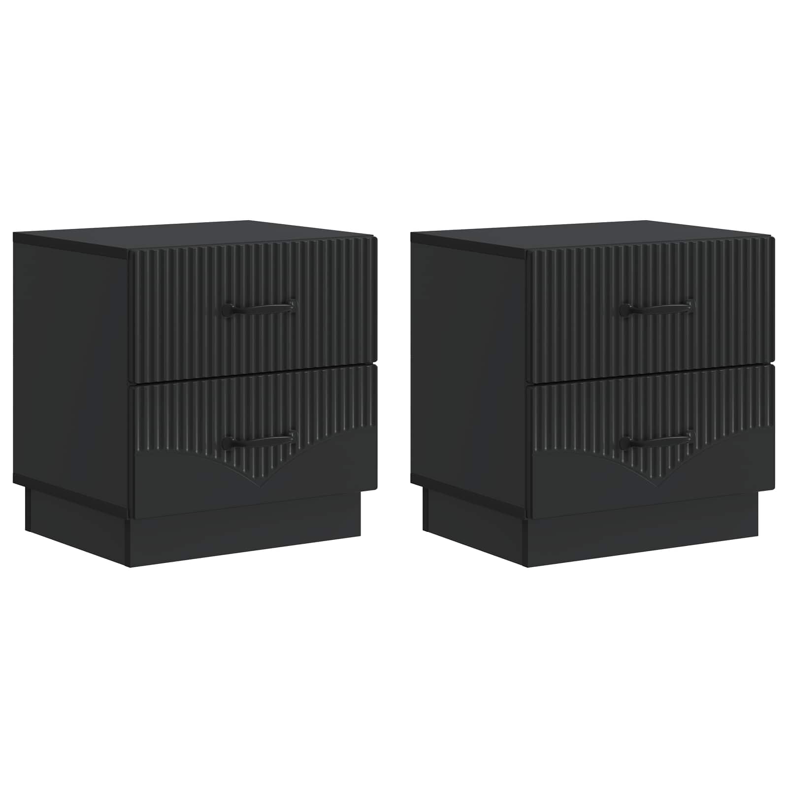 Nattduksbord 2 pcs Svart 43 x 34,5 x 44,5 cm Konstruerat trä