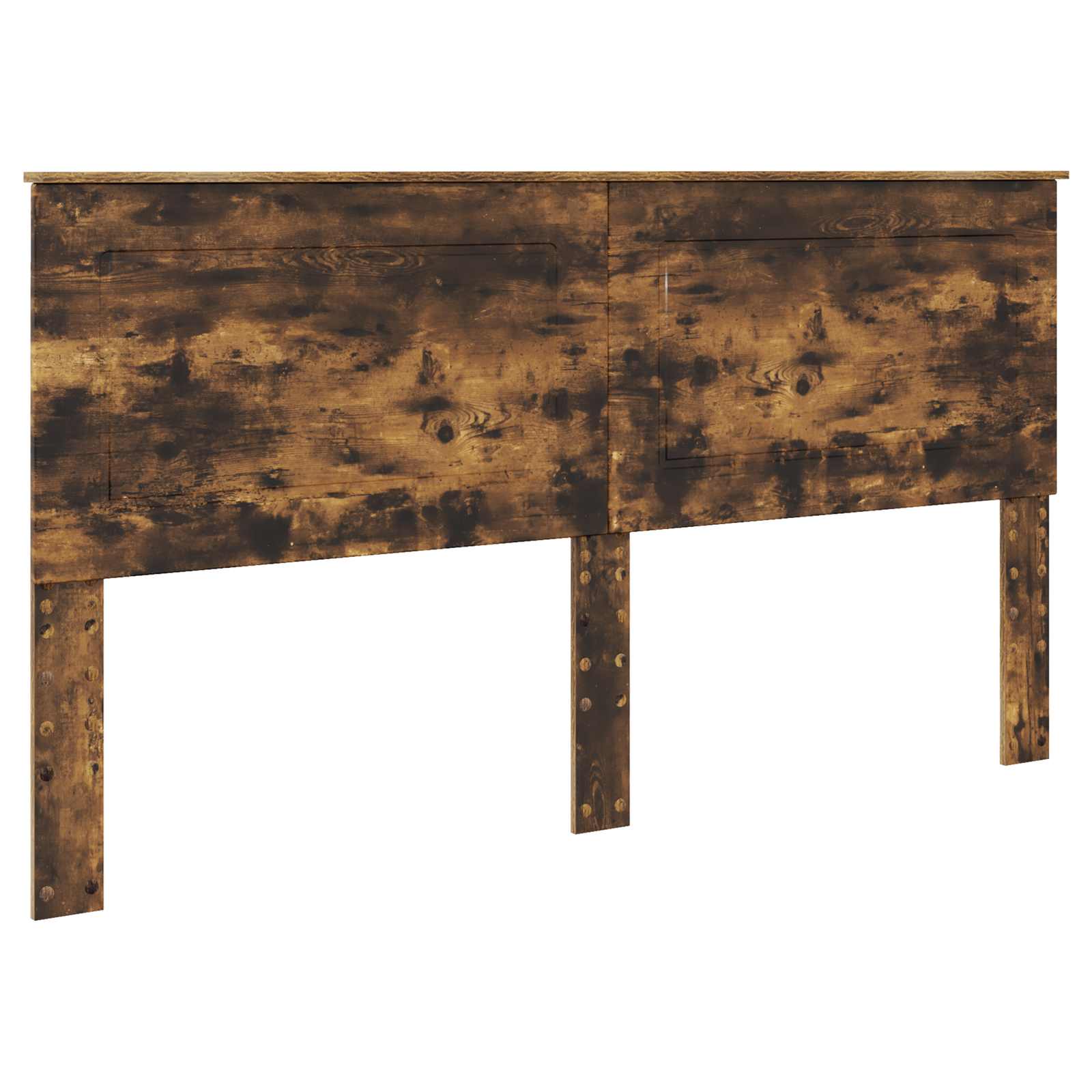 Sängram med huvudgavel Rökt ek 200 x 200 cm Massiv furu