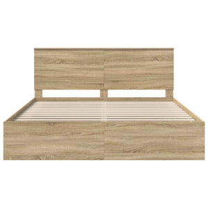 Sängram med huvudgavel Sonoma 180 x 200 cm Massiv furu