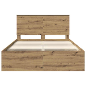 Sängram med huvudgavel Artisan Ek 150 x 200 cm Massiv furu