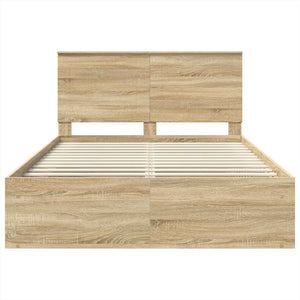 Sängram med huvudgavel Sonoma 140 x 200 cm Massiv furu