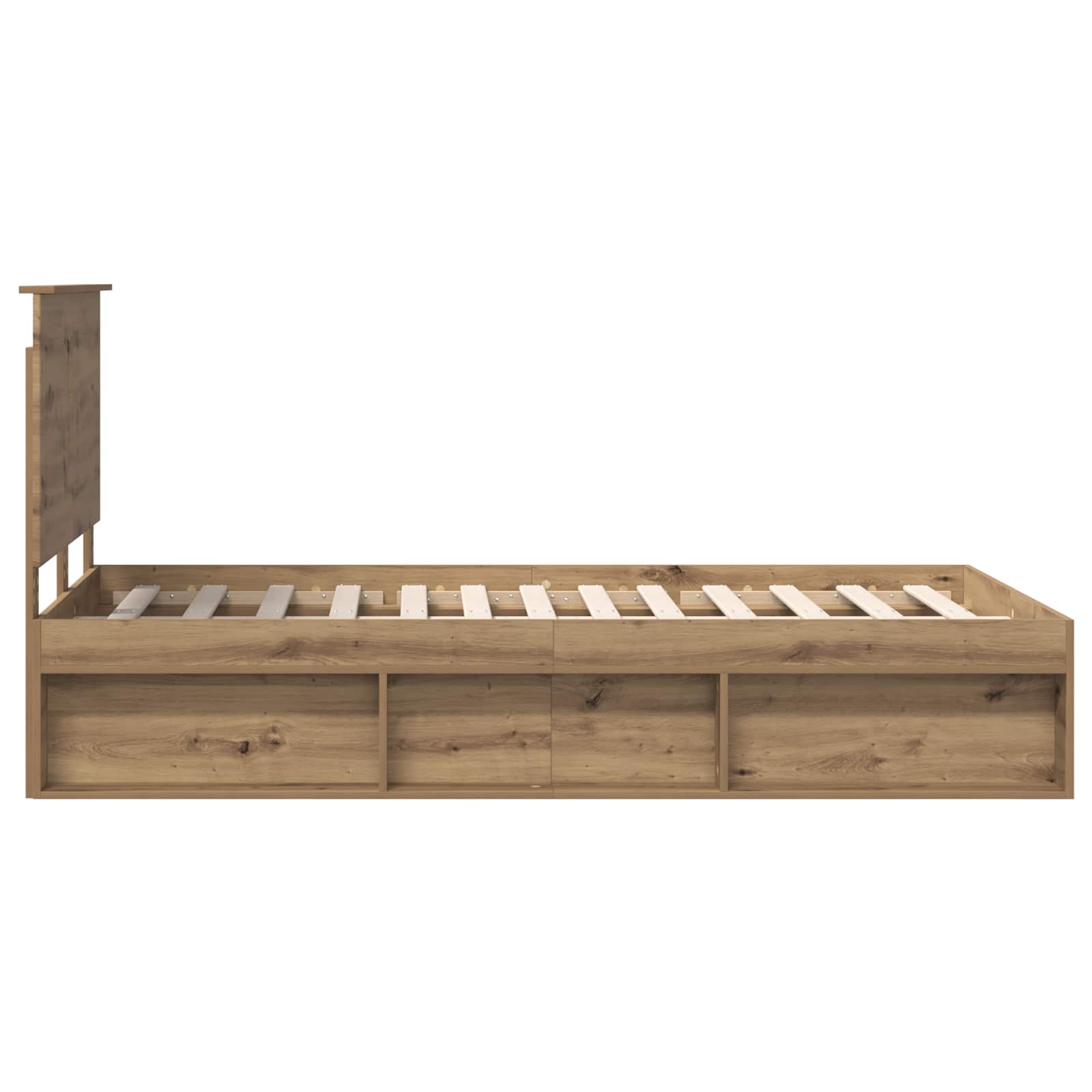 Sängram med huvudgavel Artisan Ek 120 x 190 cm Massiv furu