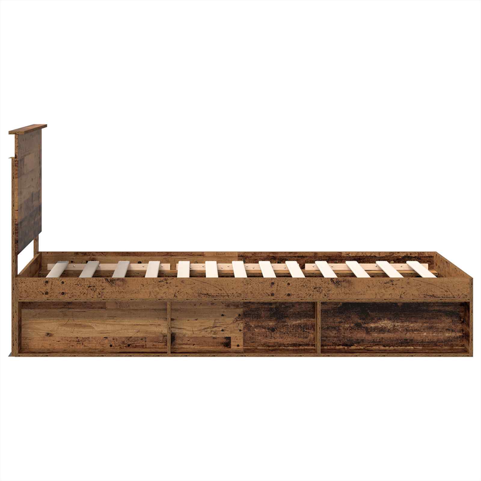 Sängram med huvudgavel Gammalt trä 100 x 200 cm Massiv furu