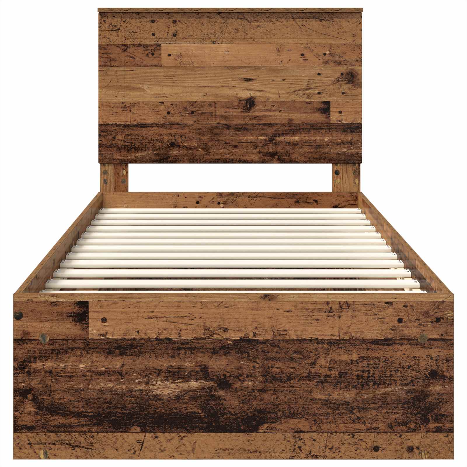 Sängram med huvudgavel Gammalt trä 90 x 190 cm Massiv furu
