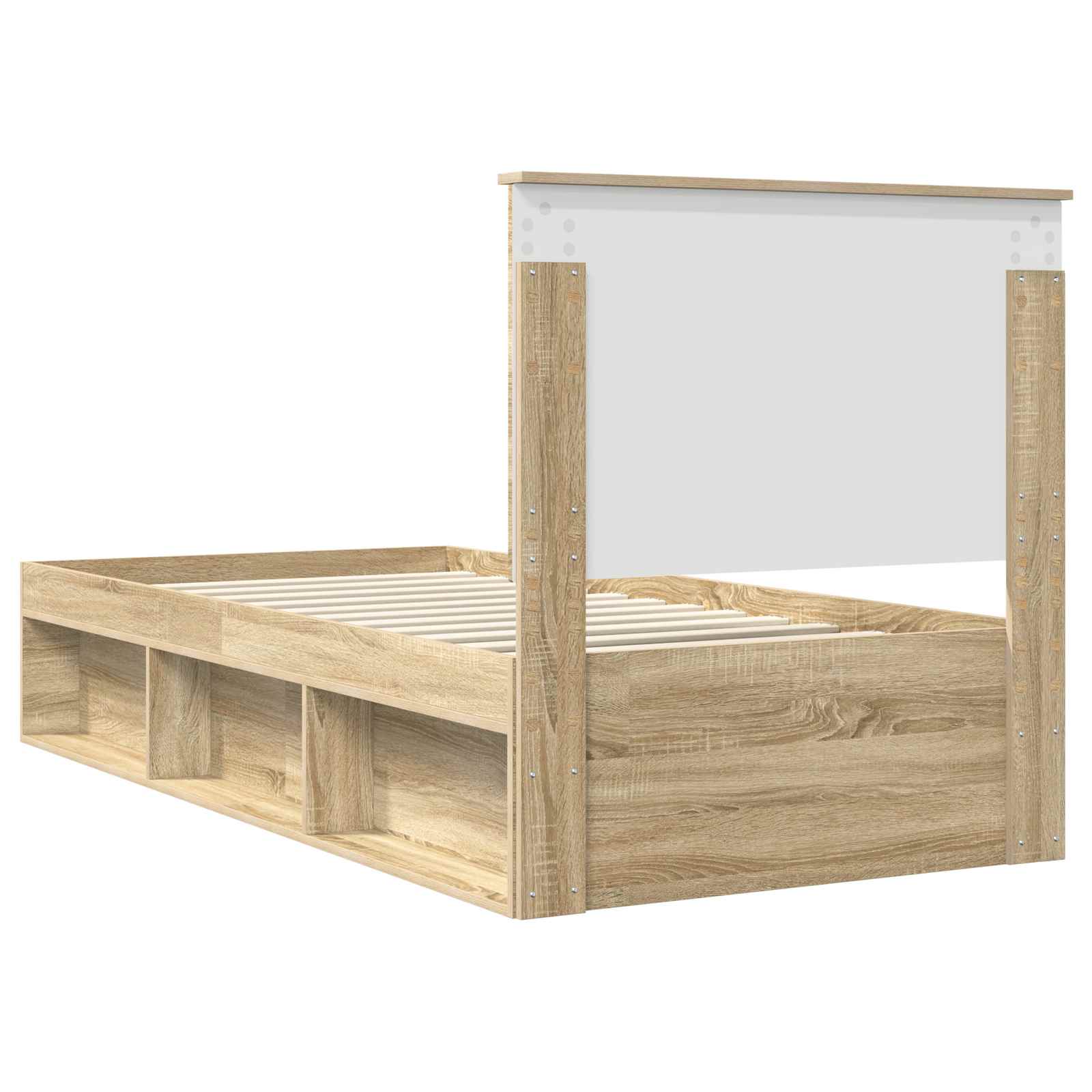 Sängram med huvudgavel Sonoma-ek 75 x 190 cm Massiv furu