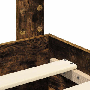 Sängram med huvudgavel Rökt ek 120 x 190 cm Konstruerat trä