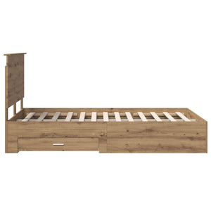 Sängram med huvudgavel Artisan Ek 120 x 190 cm Konstruerat trä